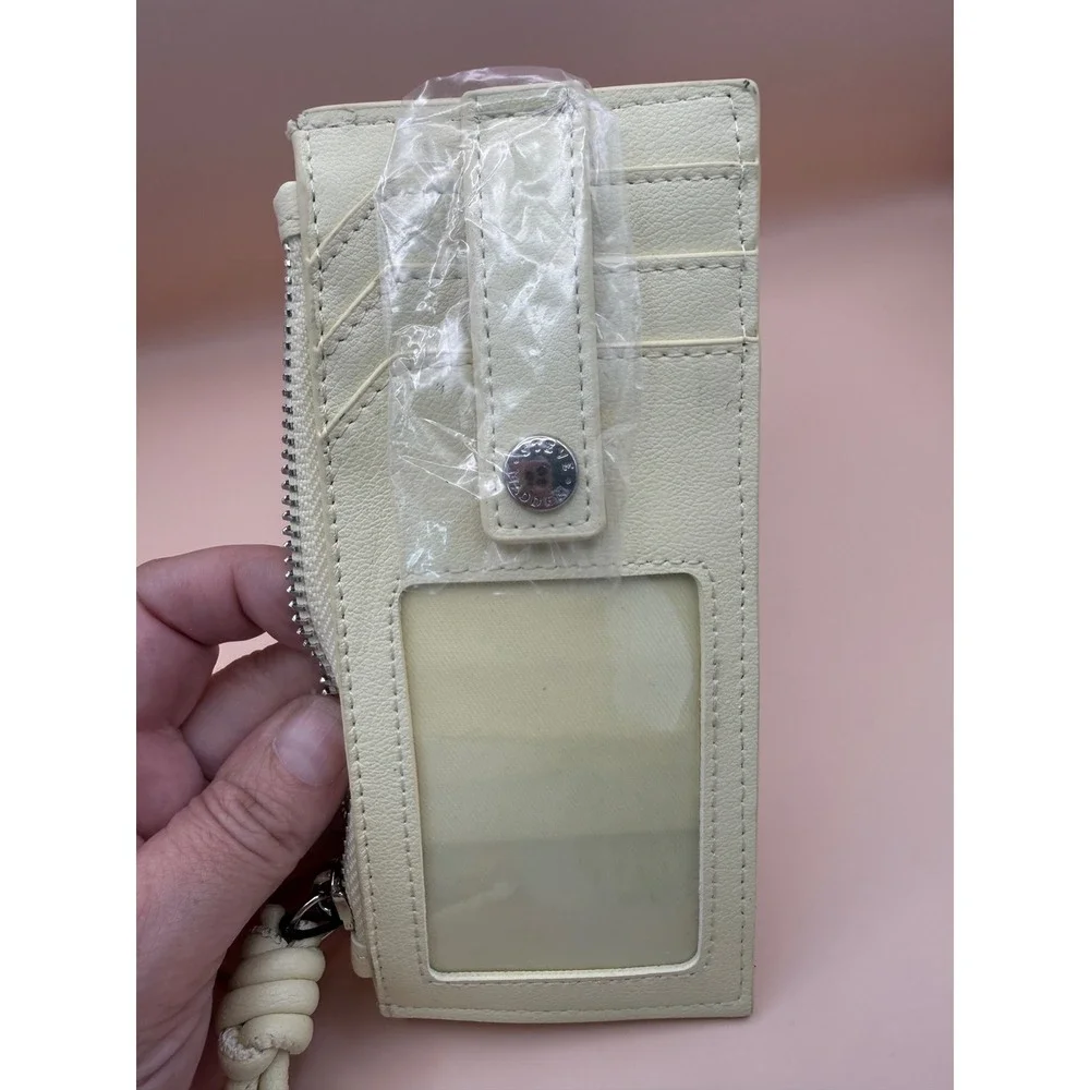 Steve‎ Madden BCARDIE Butter Yellow Card Case Wallet Wristlet Beaded Strap NWT